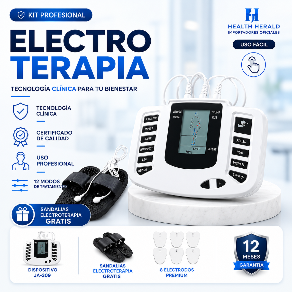ELECTROTERAPIA JA-309 TIPO PROFESIONAL CON SANDALIAS