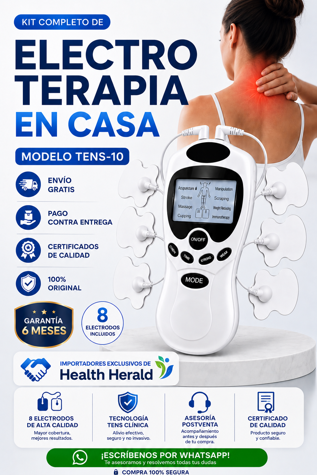 KIT ELECTROTERAPIA - TENS 10 HEALTH HERALD