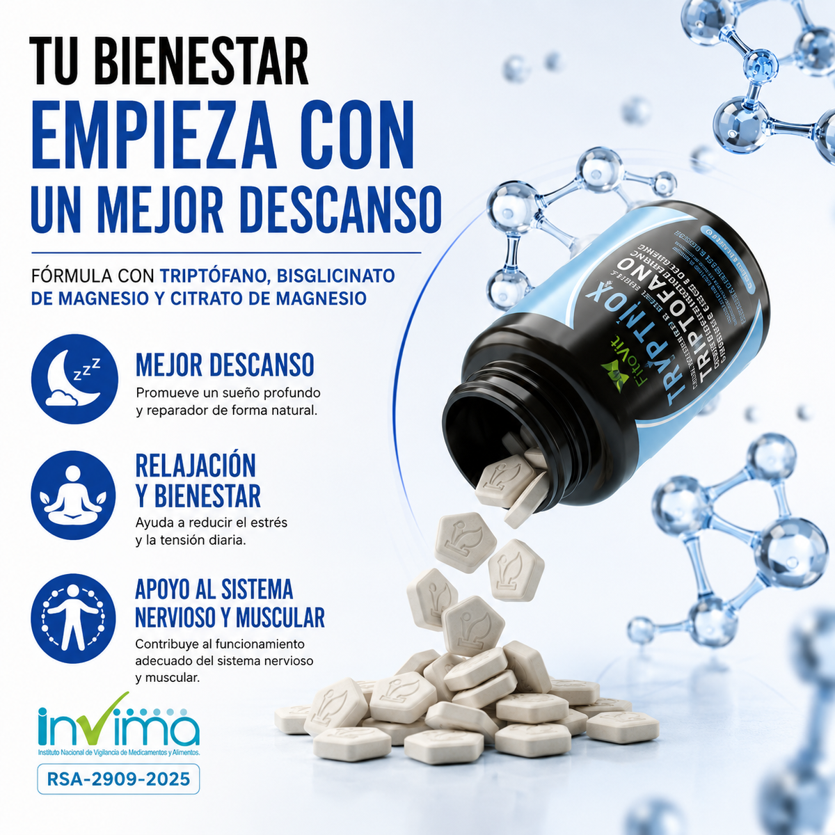 TRYPHTOX 60 - Salud de sueño y mental INVIMA