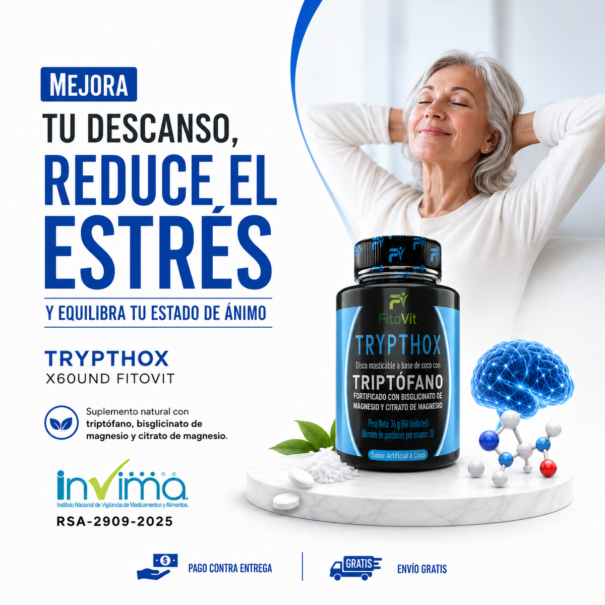 TRYPHTOX 60 - Salud de sueño y mental INVIMA